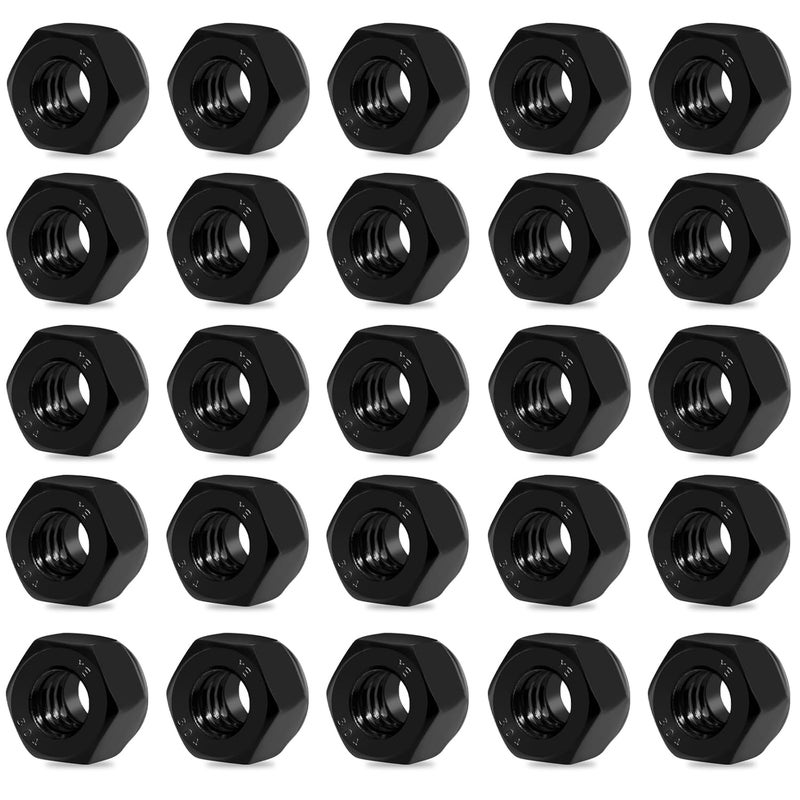 FOJOO 25 Pack 1/4"-20 Lock Nuts,Black Oxide 304 (A2-70) Stainless Steel Nylon Insert Locknuts Standard Inch Thread Nylock Nuts for Hardware, Machinery, Automotive, Furniture Repair - Image 1